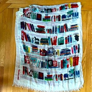 ISO Kate Spade Library Illustration Scarf/Book